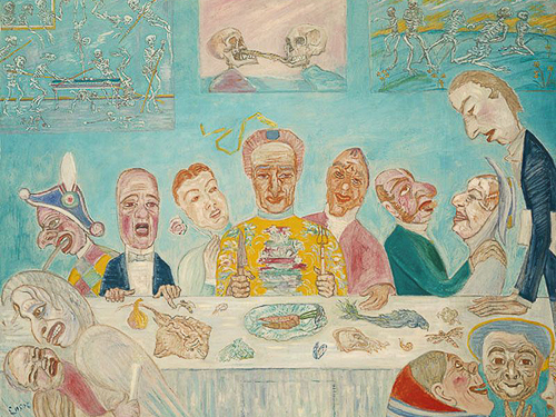 James Ensor, Comical Repast (Banquet of the Starved), 1917-18.