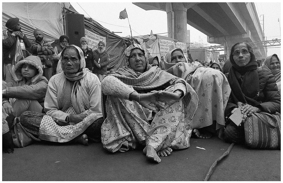 mpesinas de Punjab y Haryana protestan en la frontera entre Tikri y Delhi, el 24 de enero de 2021 Vikas Thakur / Instituto Tricontinental de Investigación Social 