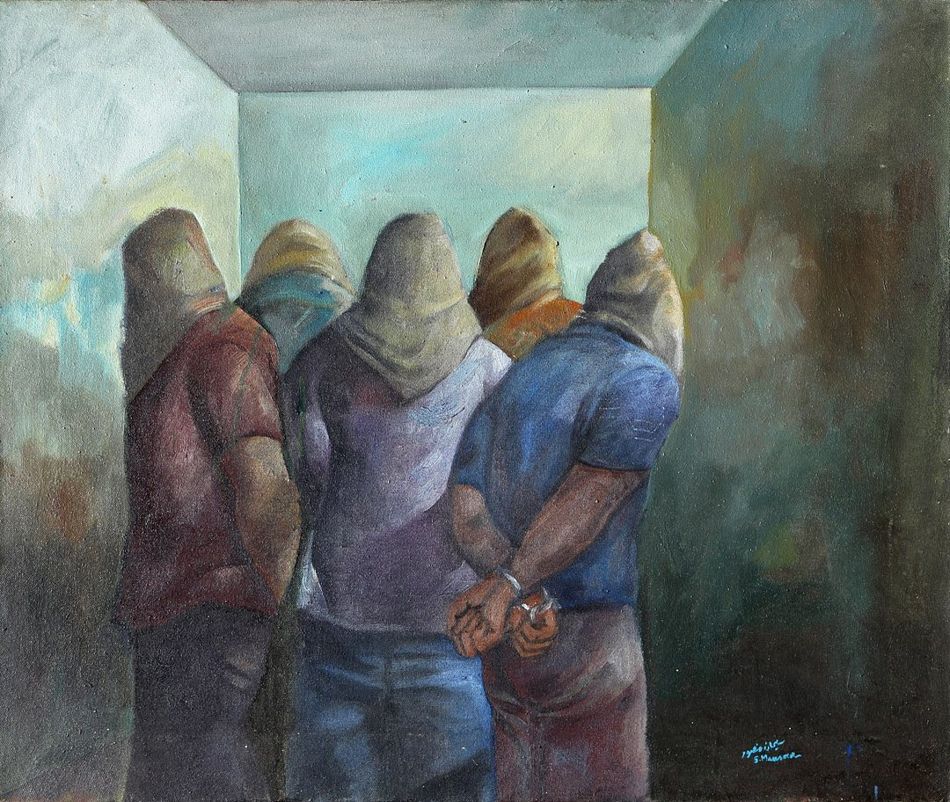 Sliman Mansour (Palestine), Prison, 1982.